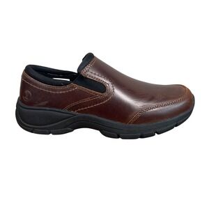 NEW Lands End All Weather Slip On Loafer Moc Shoes Womens 9.5B‎ Brown Leather